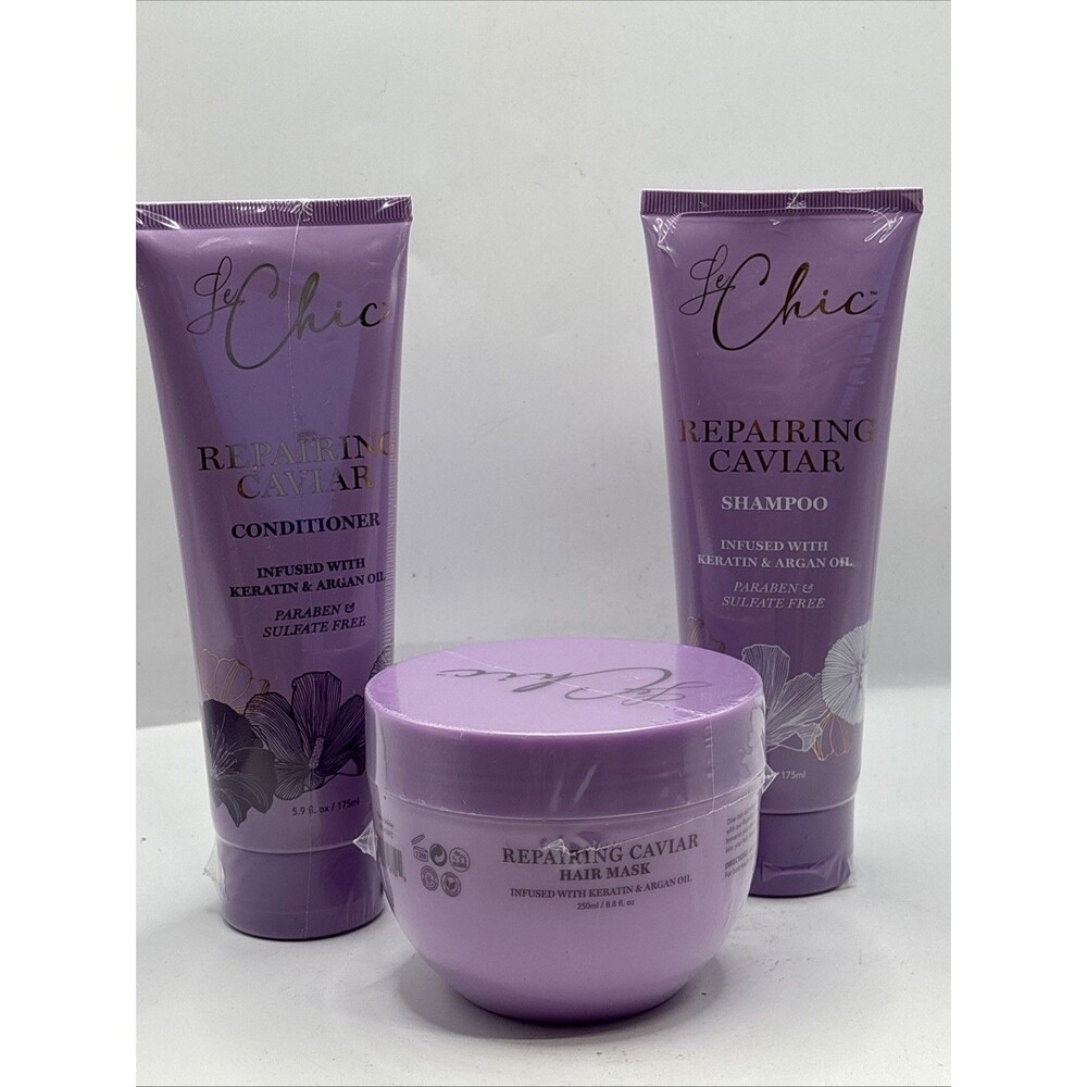 Le Chic Bundle Repairing Caviar Shampoo Conditioner & Hair Mask  Lot Pack
